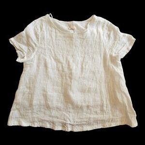 Spighe di Lino Italian Linen Double layer Poetcore Boho White T-Shirt sz M